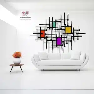 תמונת מתכת-עיצוב באבסטרקט, עיצוב קיר אומנותי בגישה מינימאליסטית